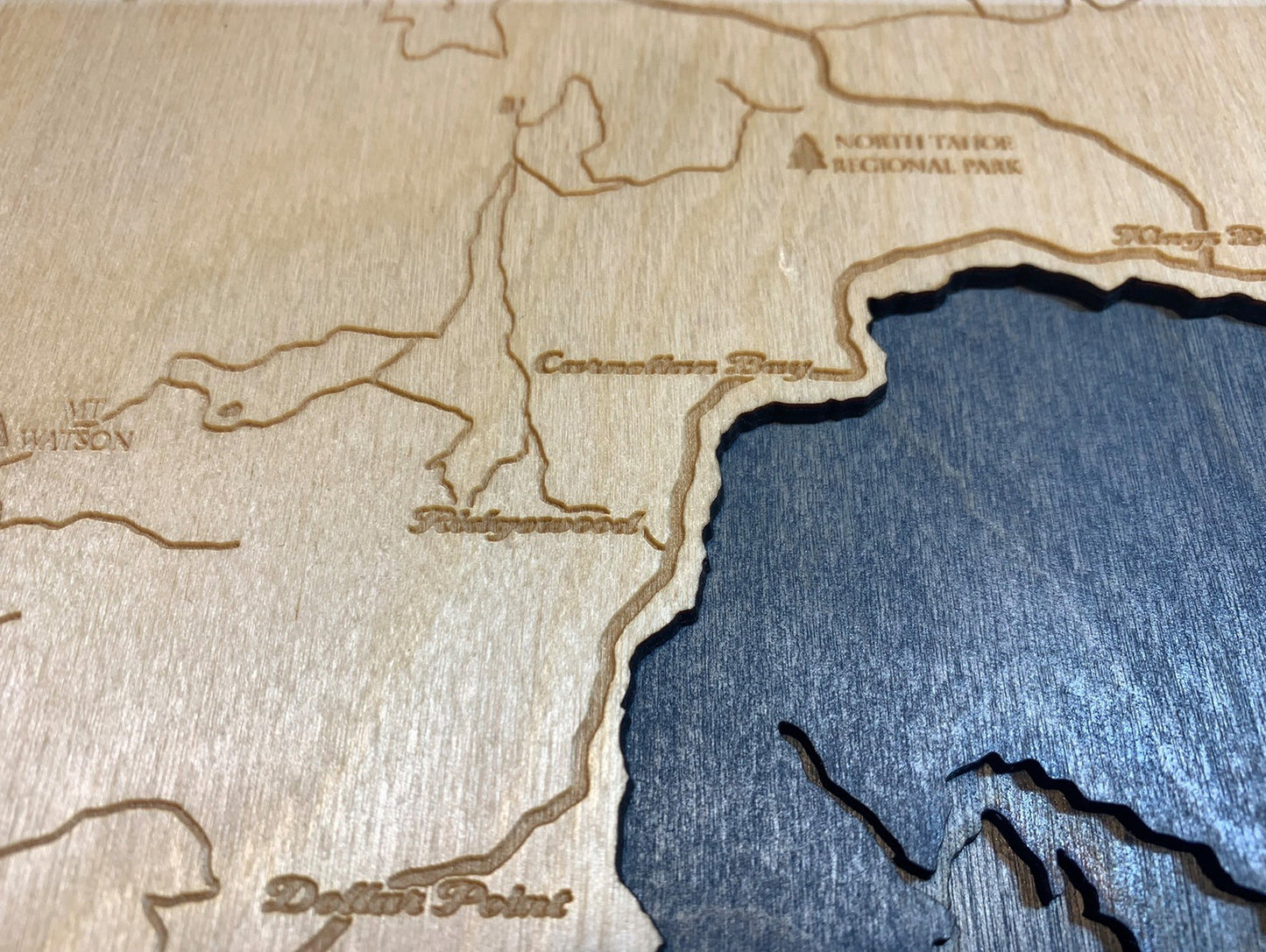 Lake Tahoe Lake Map, Large 12" x 16"