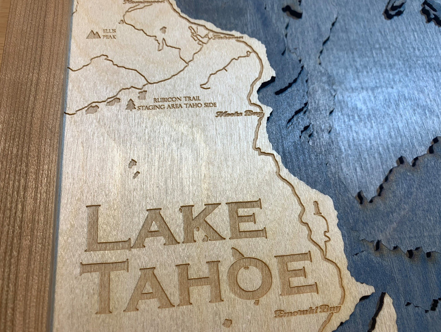 Lake Tahoe Lake Map, Large 12" x 16"